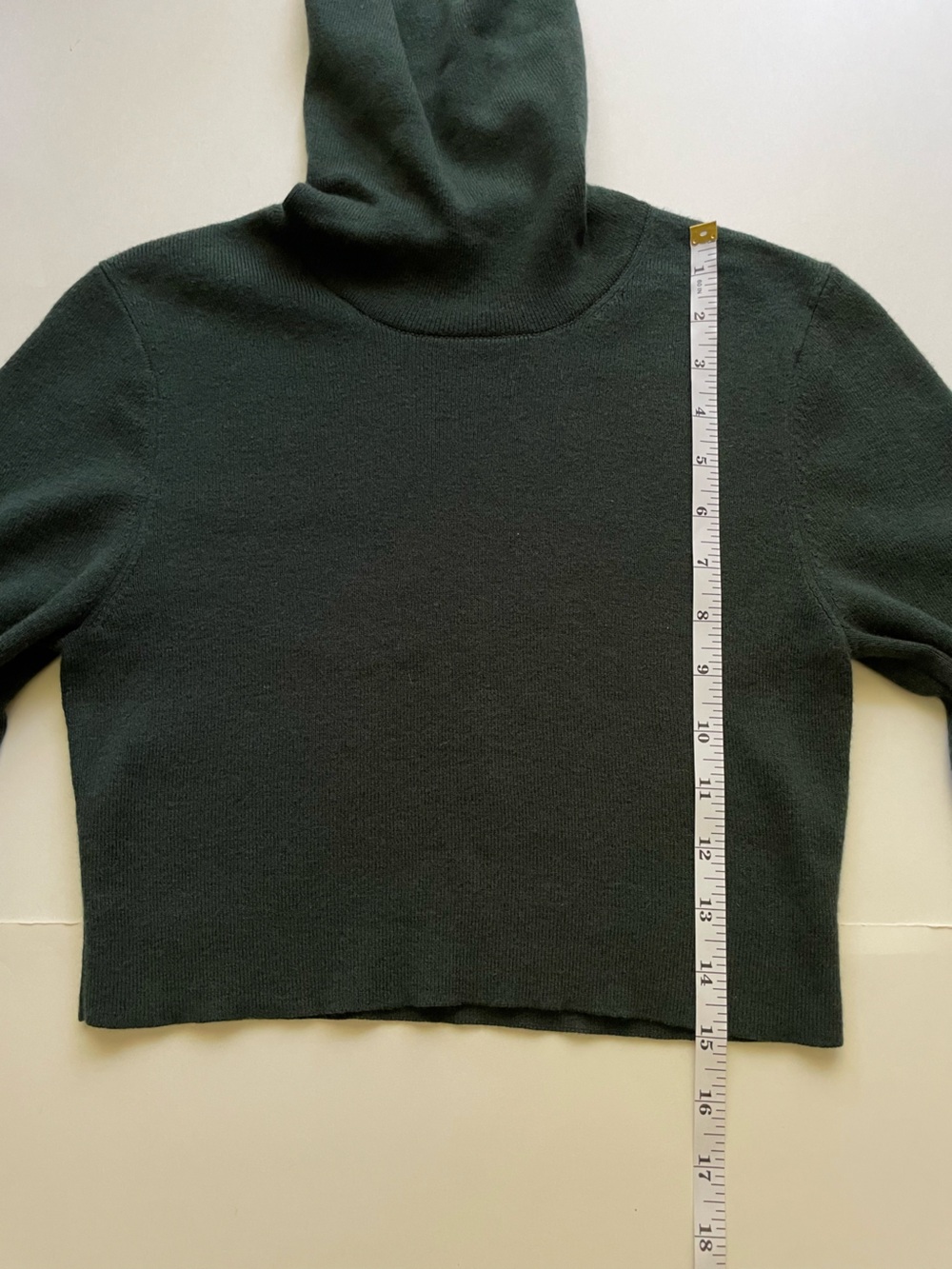Aritzia Wilfred Rebecca Wool Cotton Cropped Knit Turtleneck Sweater in Scarab - Picture 11 of 12